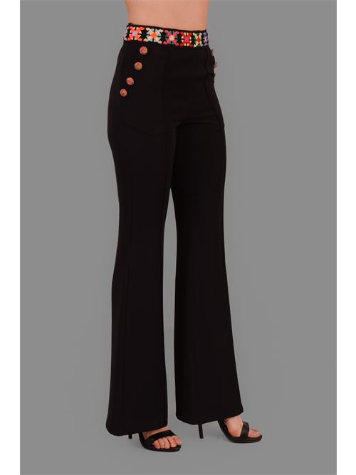 Pantalone in cady a zampa twins fantasy | T4518PBLACK